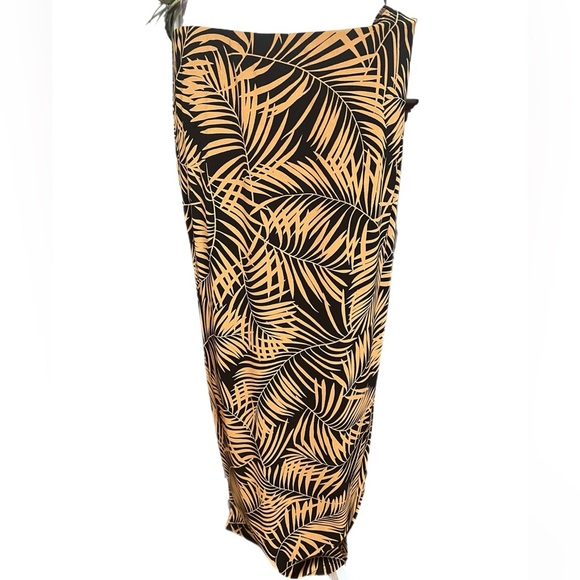 DT Collection Printed Skirt Black/tan Size XL Side Slit - Picture 3 of 4